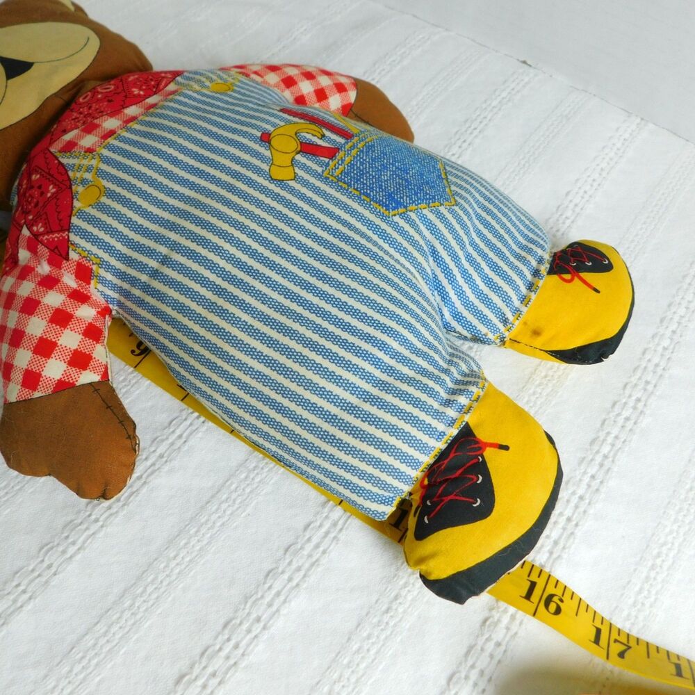 Bear Family Pillow Stuffed Plush Lot of 3, Cut & Sew Fabric 1970 Mr Mrs Vintage - Picture 9 of 14
